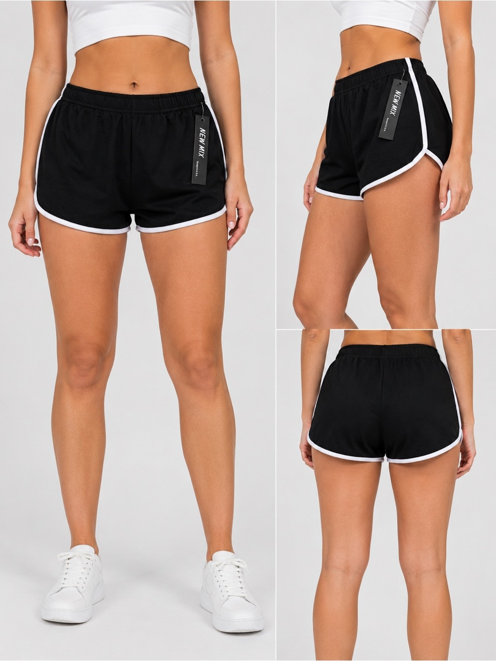 New Mix Red Athletic Shorts with White Piping100% cotton